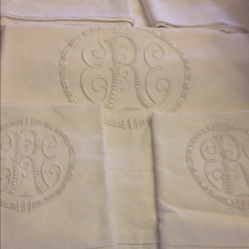 Antique Dowry French Linen Sheet and Pillowcases